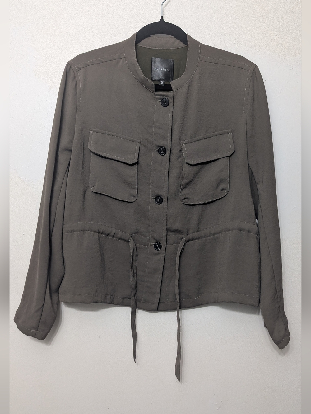 Dynamite Olive Green Drawstring Utility Jacket